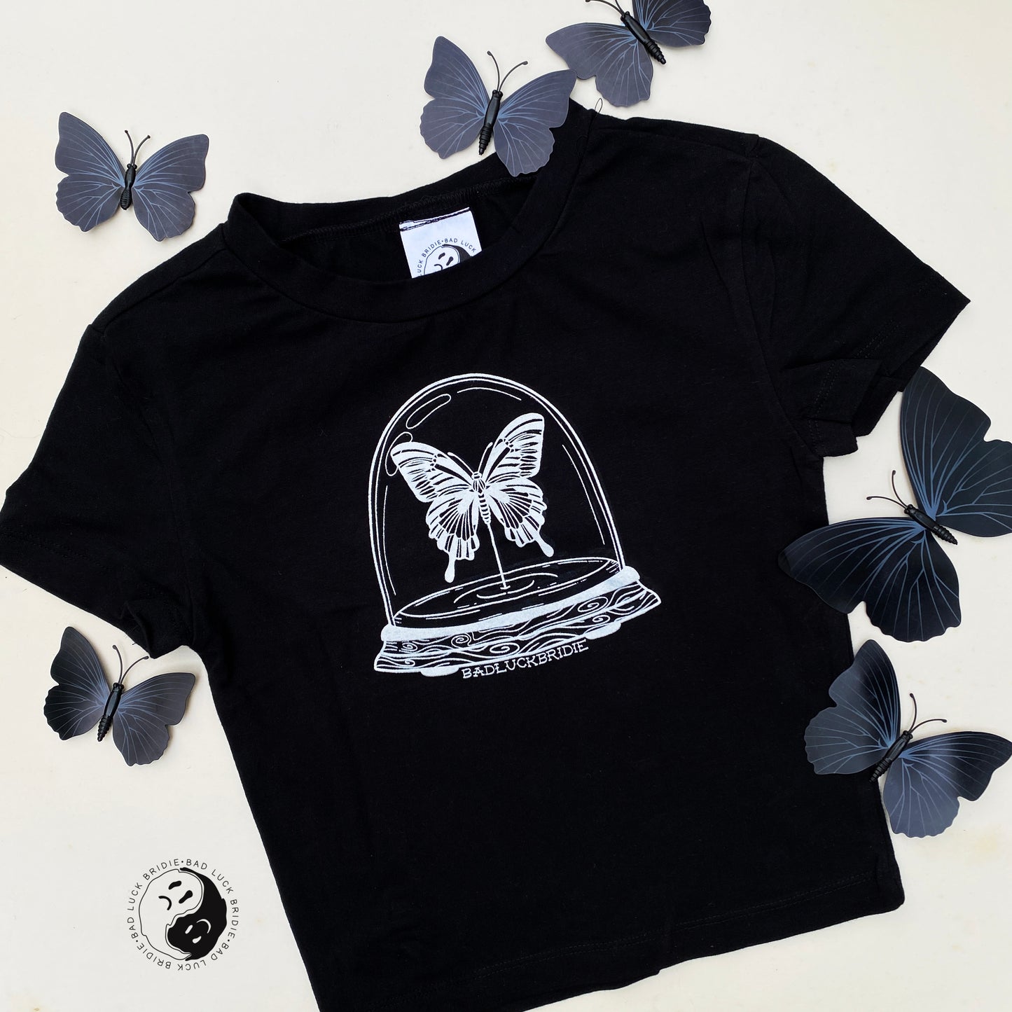 the lepidopterist cropped tee