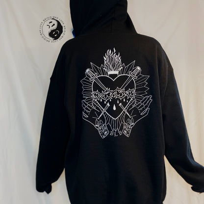 Sacred Heart Zip Up Hoodie