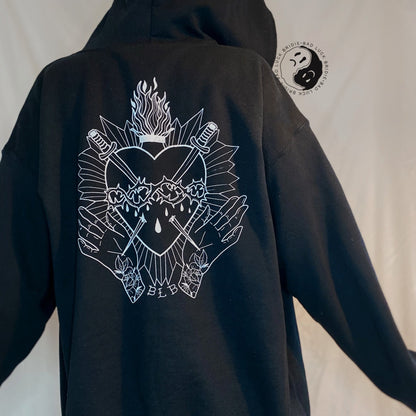 Sacred Heart Zip Up Hoodie