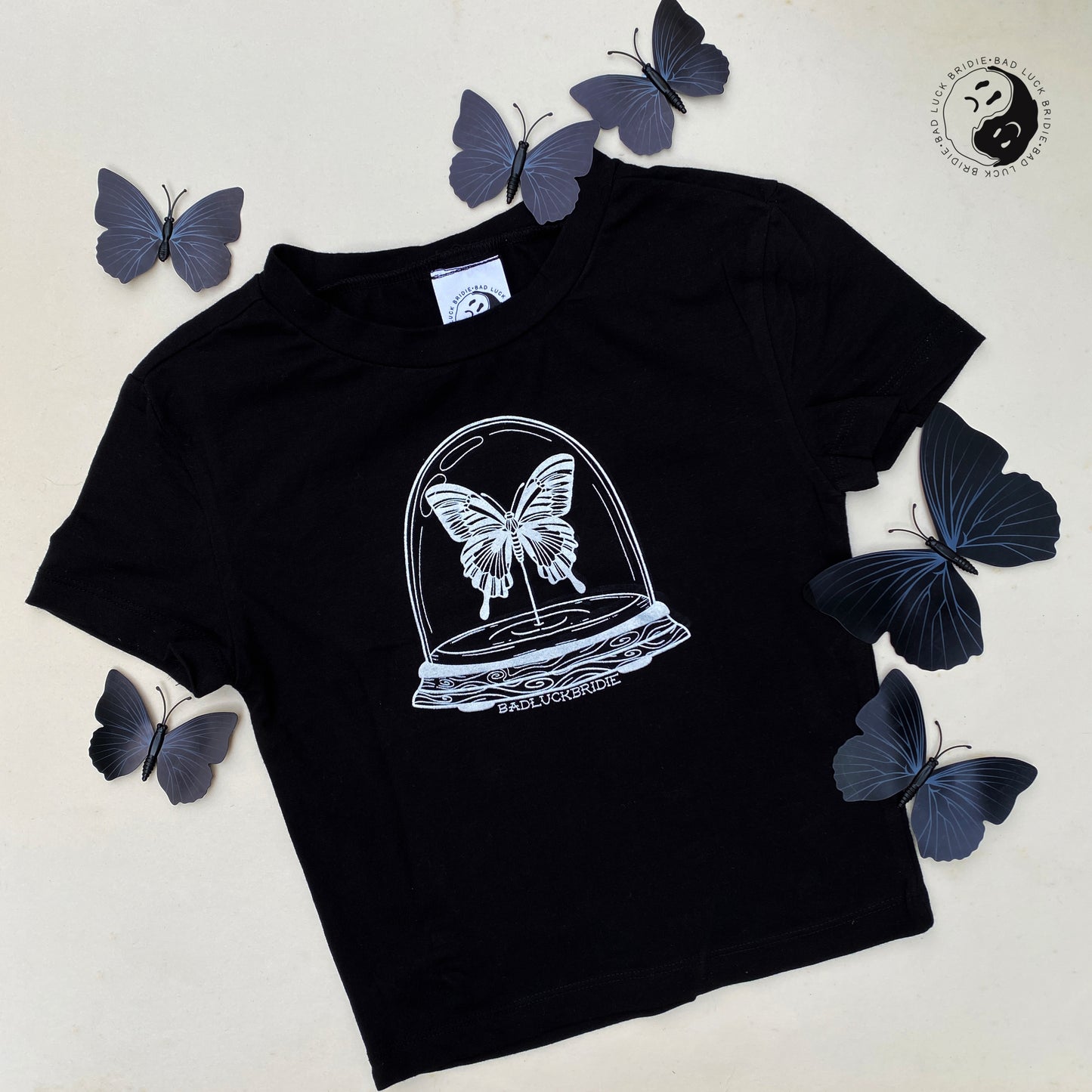 the lepidopterist cropped tee